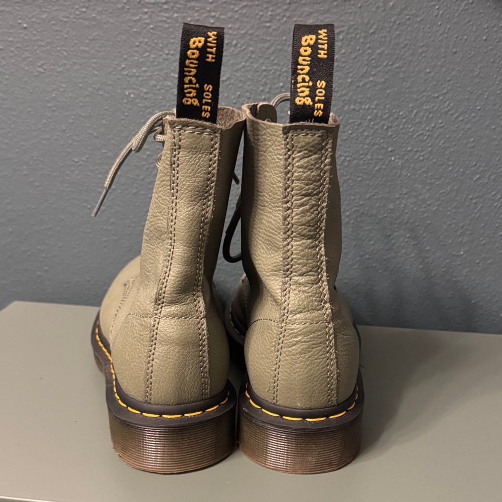 Dr. Martens Pascal Leather Boots - Sage Green - Picture 5 of 7